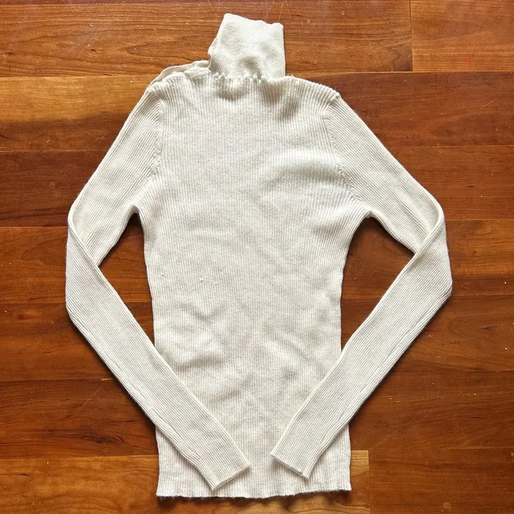 CHANEL Classic Ivory Turtleneck Sweater